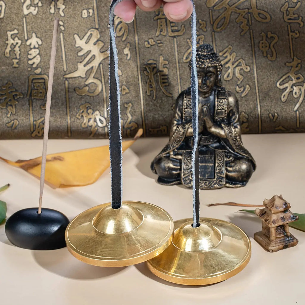 Tibetan Tingsha Cymbals 2pcs, Meditation Brass Chime Bells for Spiritual Healing Mindfulness, Yoga Buddhist