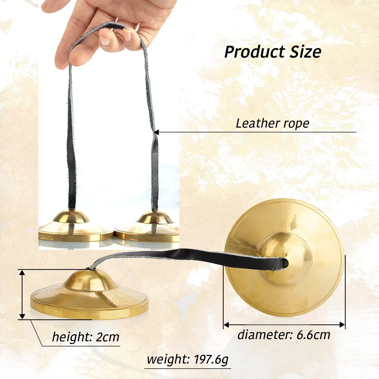 Tibetan Tingsha Cymbals 2pcs, Meditation Brass Chime Bells for Spiritual Healing Mindfulness, Yoga Buddhist