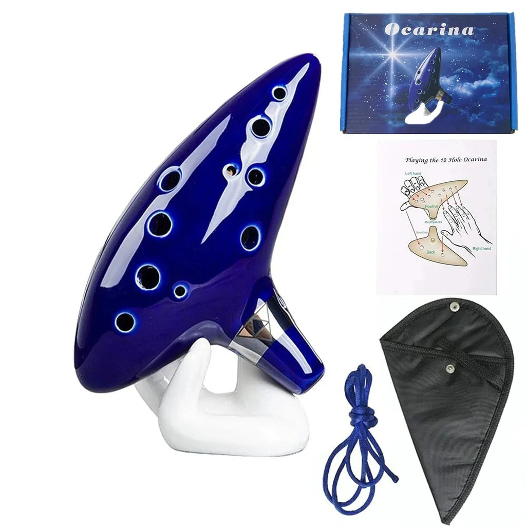 12 Tones Alto Ceramic Ocarina with Song Book