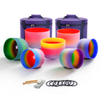 432HZ Color Chakra Frosted Quartz Crystal Singing Bowls 6-12" set of 7pcs for yoga and Meditation Sound Healing with Free Bag