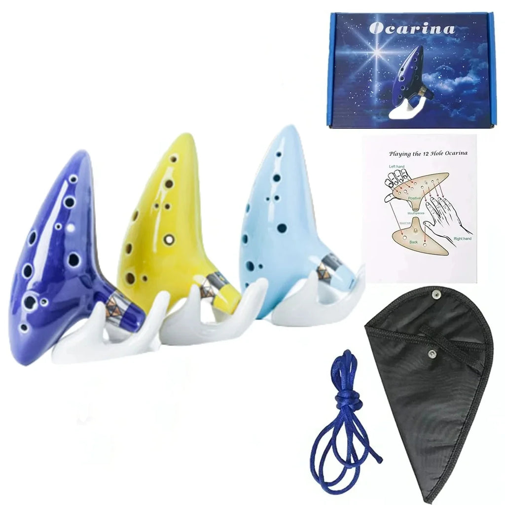12 Tones Alto Ceramic Ocarina with Song Book