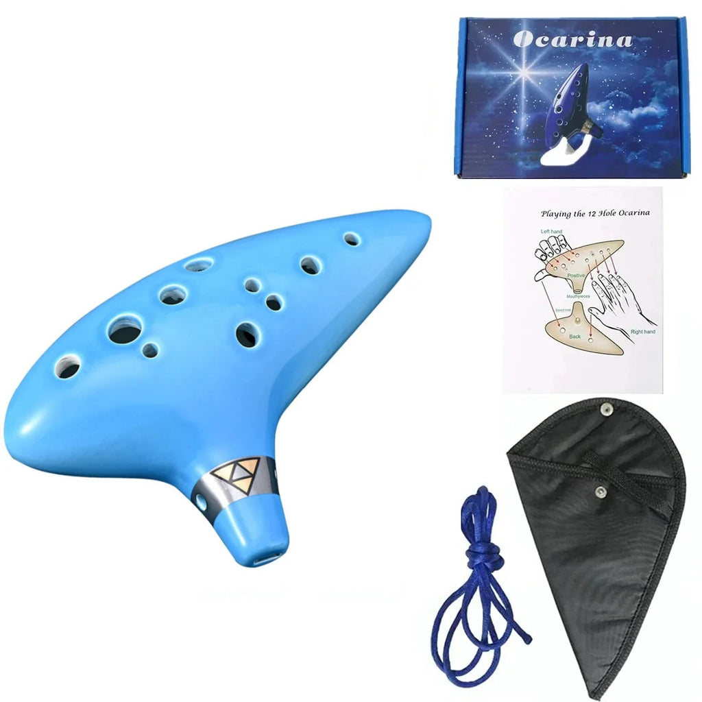 12 Tones Alto Ceramic Ocarina with Song Book