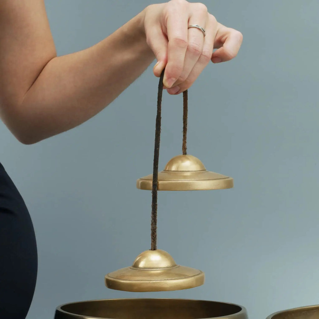 Tibetan Tingsha Cymbals 2pcs, Meditation Brass Chime Bells for Spiritual Healing Mindfulness, Yoga Buddhist