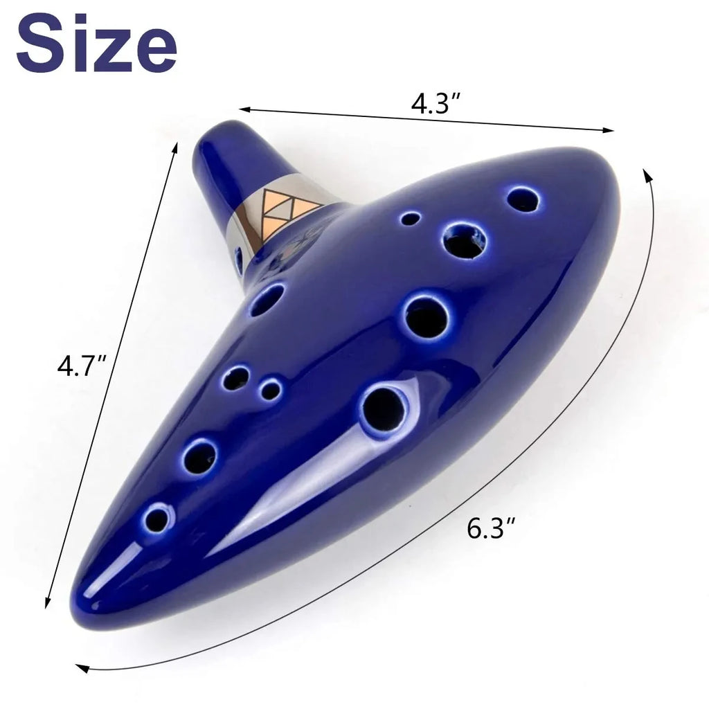 12 Tones Alto Ceramic Ocarina with Song Book