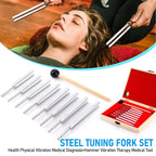 8Pcs Tuning Fork Set 256-512HZ Steel Tuning Fork Set For Healing Chakra Sound Therapy Keep Body Mind Spirit Harmony Medical Tool