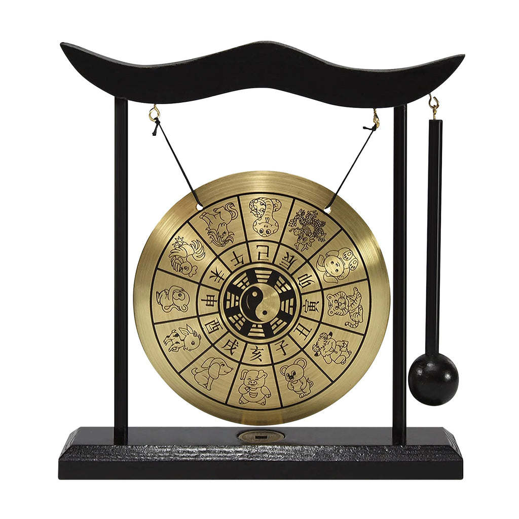 Mini Desktop Gong Table Wind Chime Percussion Instrument Cymbals Gongs with Mallet for Home Decor Housewarm Gift carillon à vent
