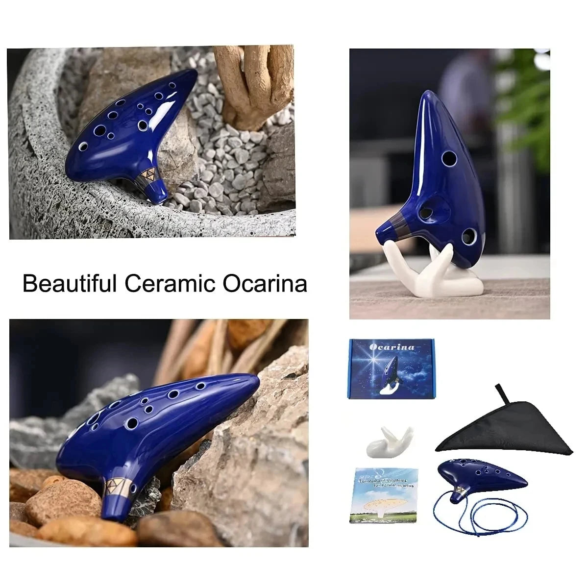 12 Tones Alto Ceramic Ocarina with Song Book