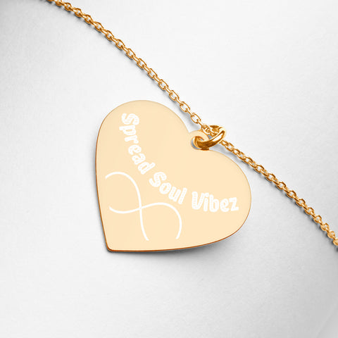 Spread Infinite Soul Vibez | Engraved Silver Heart Necklace