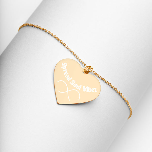 Spread Infinite Soul Vibez | Engraved Silver Heart Necklace