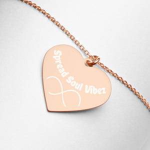 Spread Infinite Soul Vibez | Engraved Silver Heart Necklace