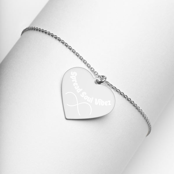 Spread Infinite Soul Vibez | Engraved Silver Heart Necklace