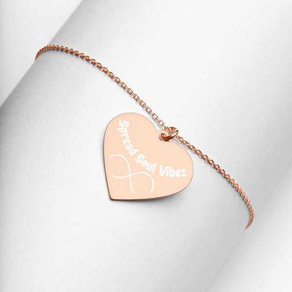 Spread Infinite Soul Vibez | Engraved Silver Heart Necklace