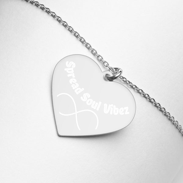 Spread Infinite Soul Vibez | Engraved Silver Heart Necklace