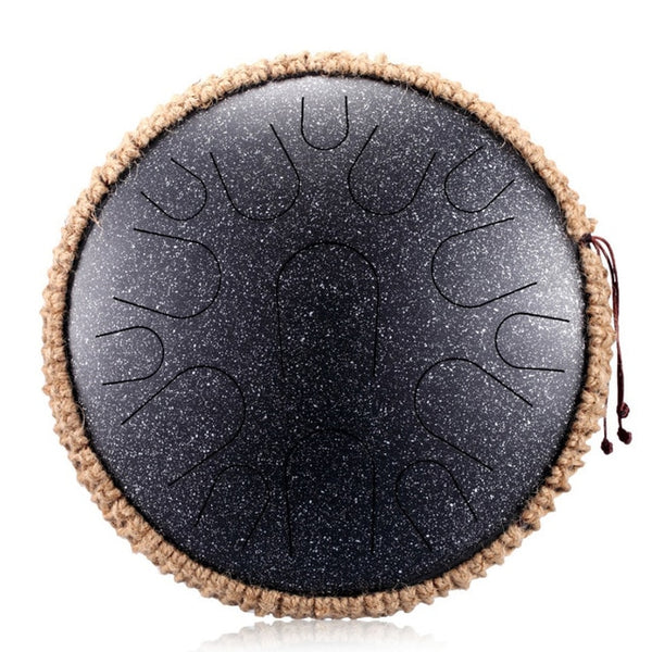 Ceremonial Steel Tongue Drum 13 inch 15 tone Drum Handheld Tank Drum Percussion Instrument Yoga Meditation Beginner Music Lovers Gift