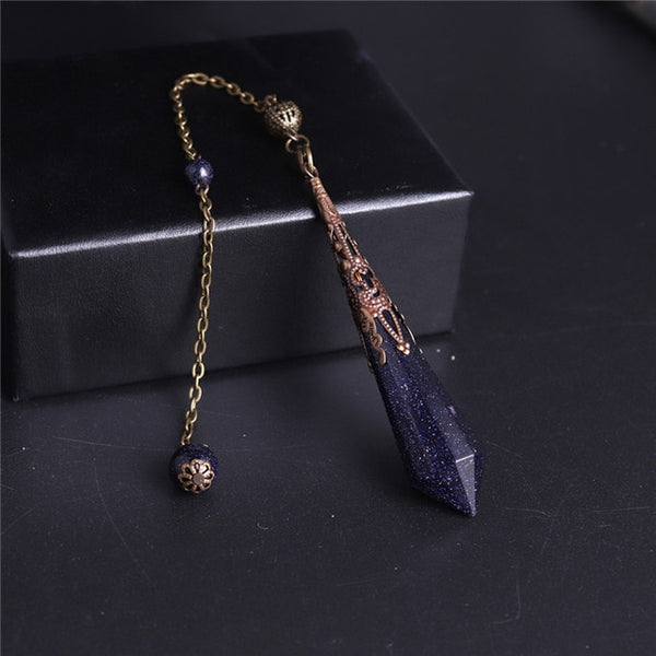 1PC High Quality Natural Stone Lapis Lazuli Facet Reiki Pendulum for Dowsing Pendants Healing Pendule Chakra Crystal Jewelry