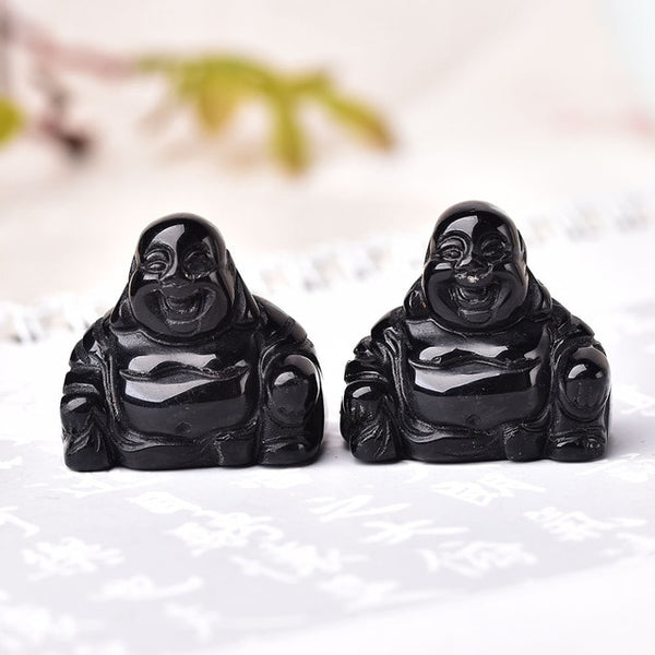 1PC Natural Stone Carved Maitreya Buddha Fengshui Crystal Statue Craft for Home Decoration Chakra Healing Reiki Quartz gift