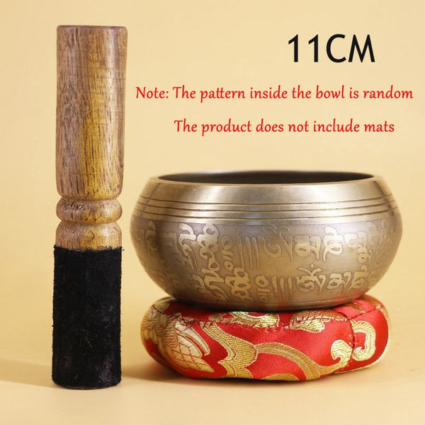 New Nepal Handmade Tibetan Singing Bowl Set Decorative-wall-dishes  Resonance Healing Meditation Chakra singing bowl