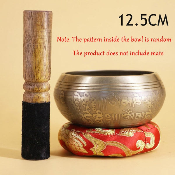 New Nepal Handmade Tibetan Singing Bowl Set Decorative-wall-dishes  Resonance Healing Meditation Chakra singing bowl