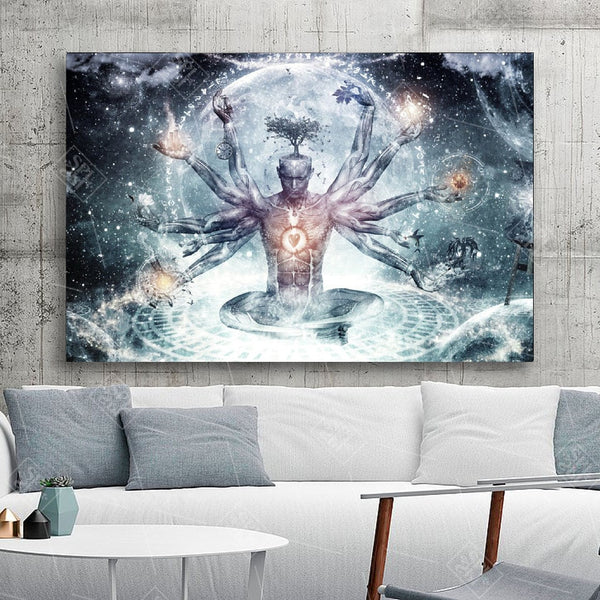 Meditation Spiritual Fantasy Poster Hd Print Canvas Painting Buddha Zen Wall Art Decoration Picture