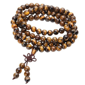 Ayliss Prayer Reiki Healing Beaded Bracelet Natural Tiger Eye Stone 108 Beads Bracelet Necklace Yoga Buddha Bracelets Jewelry