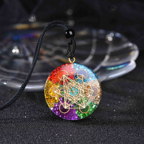 Orgonite Pendant Sri Yantra Necklace Sacred Geometry Chakra Energy Necklace Meditation Jewelry