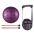 5.5 Inch Tongue Drum Mini 8-Tone Steel Tongue Drum C Key Hand Pan Drum with Drum Mallets Carry Bag Percussion Instrument