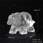 Opal Opalite Tiger eye Elephant Natural stone carved 1.5inch Figurine Chakra Bead Healing Crystal Reiki Feng Shui Free Pouch